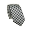 Grey and Black Checked Slim Tie