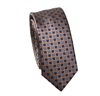 Brown with Blue Clover Slim Tie