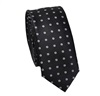 Black with White Flowers Slim Tie