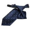 Boy's Navy Blue Tie with White Dots
