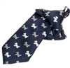 Boy's Navy Blue Tie with White Schnauzer
