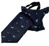 Boy's Navy Blue Dogs Tie