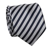 Navy Blue and Grey Striped Tie