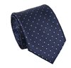 Dark Blue with Sky Blue Dots Natural Silk Tie