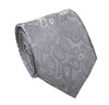 Grey Paisley Natural Silk Tie
