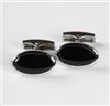 Oval Black Cufflinks