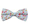 Sky Blue Bow Tie with Red Flowers