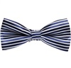 Dark Blue Bow Tie with White Stripes
