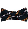 Blue Bow Tie with Golden Stripes