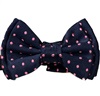 Dark Blue Baby's Bow Tie with Fuchsia Dots