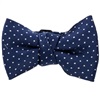 Dark Blue Baby's Bow Tie with White Dots