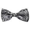 White Bow Tie Black and Grey Cashmere