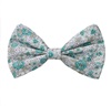 White Bow Tie with Turquoise Flowers