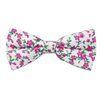 White Bow Tie with Fuchsia Flowers