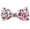 White Bow Tie with Red Flowers