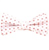 White Bow Tie with Red Daisies