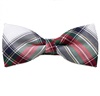Red, White and Green Tartan Bow Tie