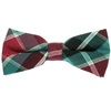 Bordeaux and Green Tartan Bow Tie