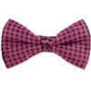 Black and Magenta Checked Bow Tie