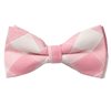 Light Pink and Beige Checks Bow Tie