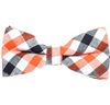 Orange and Black Tartan Vichy Bow Tie