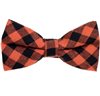 Black and Orange Vichy Checks Bow Tie