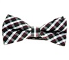 Black and Bordeaux Vichy Checks Bow Tie