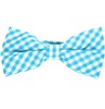 Turquoise and White Vichy Checks Bow Tie