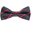 Purple Grey Bow Tie with Red Stripes