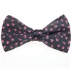 Dark Grey Bow Tie with Fuchsia Roses