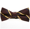 Brown Bow Tie with Golden Stripes