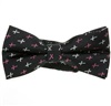 Black Bow Tie with Silver and Pink Cross