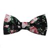 Black Bow Tie with Pink Flowers
