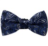 Dark Blue Boy's Bow Tie with Royal Blue Paisley