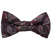 Boy's Dark Blue Bow Tie with Burgundy Paisley