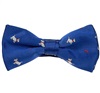 Boy's Royal Blue Bow Tie with White Dogs