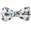 White Boy's Bow Tie with Turquoise Scooter