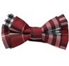 Boy's Burgundy and White Tartan Bow Tie