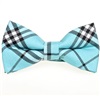 Boy's Turquoise and Black Scotch Plaid Bow Tie