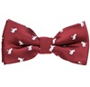 Boy's Garnet Bow Tie with White Rabbits