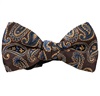 Boy's Brown Bow Tie with Blue Paisley