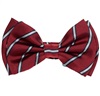 Boy's Garnet Silk Bow Tie with Stripes