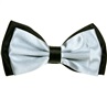 Black and Grey Satin Bicolor Bow Tie