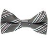 Pink and Gray Stripes Bow Tie