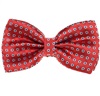 Coral Red Bow Tie with Blue Daisies