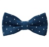 Blue Bow Tie and Pocket Square with White Dots
