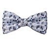 Blue Bow Tie and Pocket Square with Design Geometric