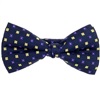 Blue Bow Tie and Pocket Square with Yellow Flowers