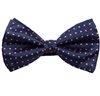 Blue Bow Tie and Pocket Square with Fuchsia Dots