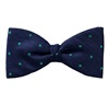 Blue Bow Tie and Pocket Square with Green Dots